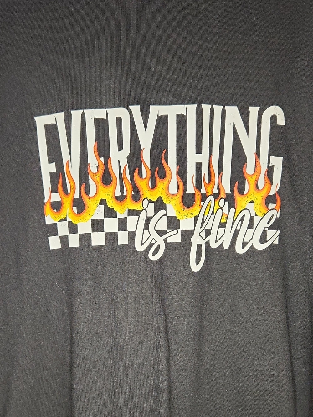 Everything Is Fine Black Graphic Tee